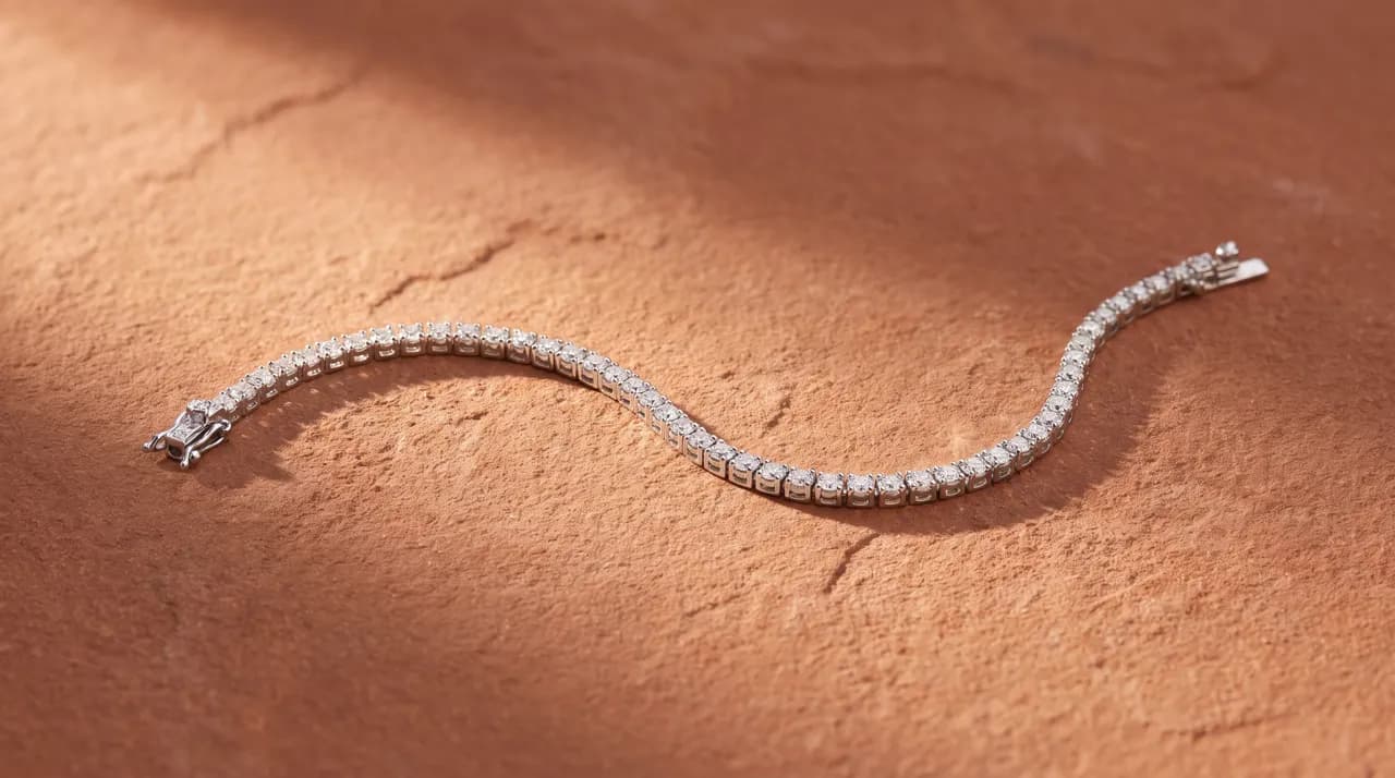 Tennis bracelet on terracotta