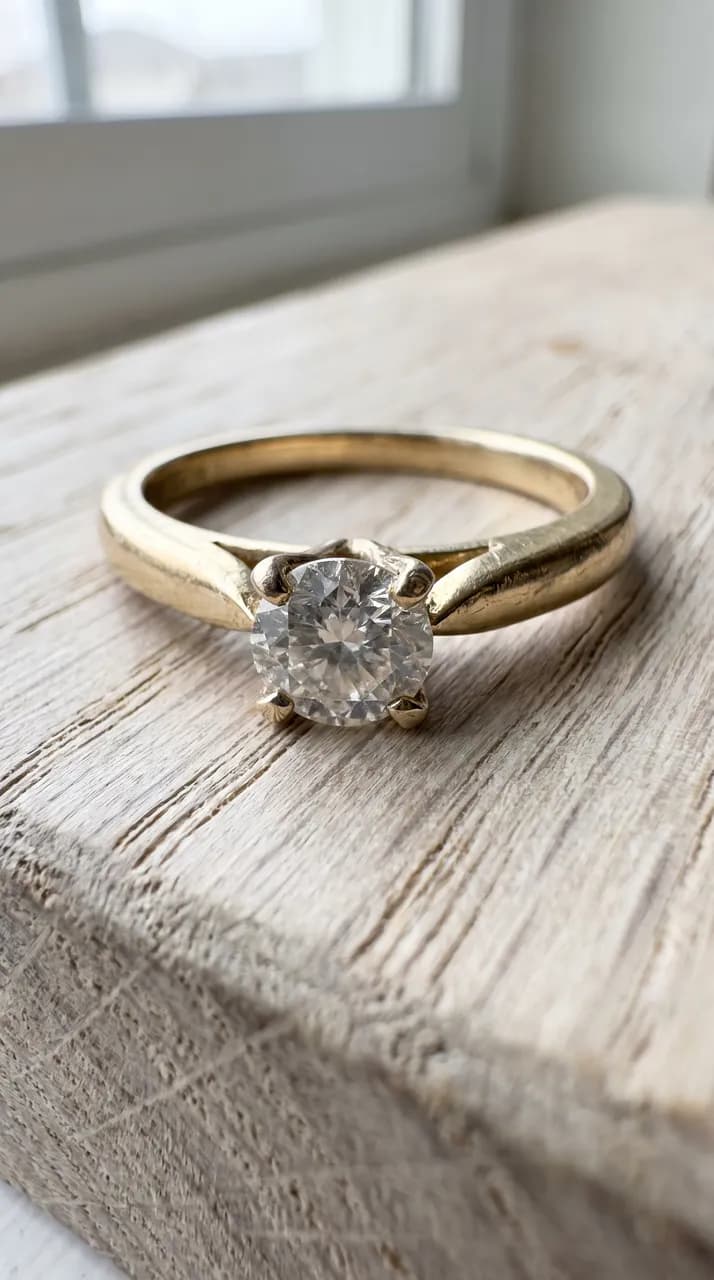 Worn prong on a gold ring